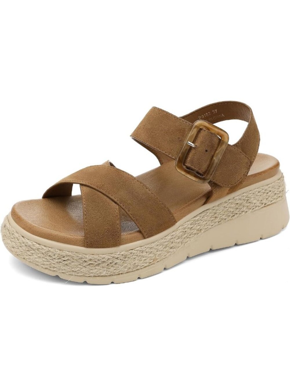 Stylish Women's Platform Sandals - Low Wedge Espadrille with Arch Support